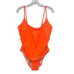 B2Prity Womens One Piece Swimsuit Adjustable Straps Orange Size 2XL New